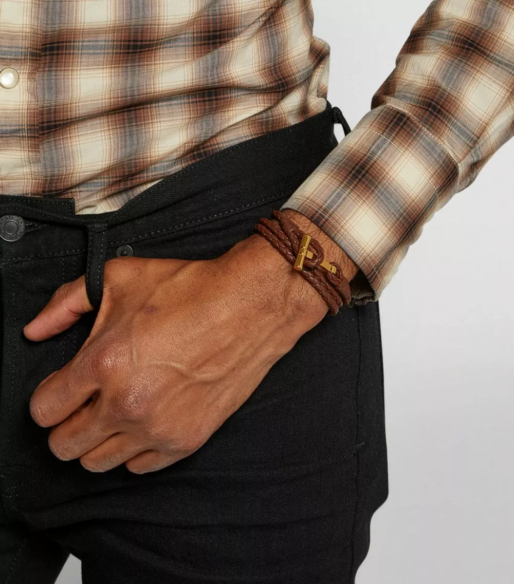 TOM FORD Braided Leather Bracelet TAG Bracelets 5 TOM FORD Braided Leather Bracelet TAG Bracelets - Image 5