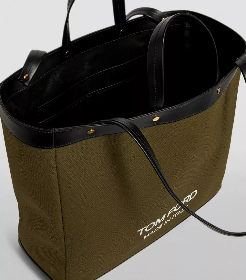 TOM FORD Canvas T Screw Tote Bag C4101 Top Handle Bags 4 TOM FORD Canvas T Screw Tote Bag C4101 Top Handle Bags - Image 4