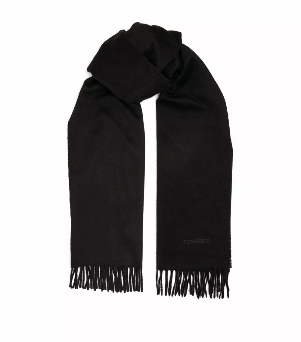 TOM FORD Cashmere Scarf 001 BLK SLD Scarves 1 TOM FORD Cashmere Scarf 001 BLK SLD Scarves