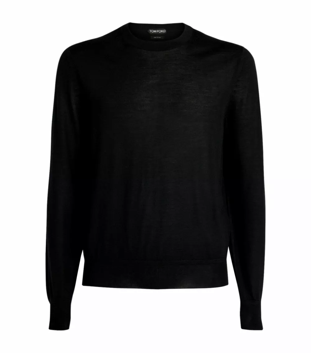 TOM FORD Cashmere-Silk Sweater 001 BLK SLD Jumpers 1 TOM FORD Cashmere-Silk Sweater 001 BLK SLD Jumpers