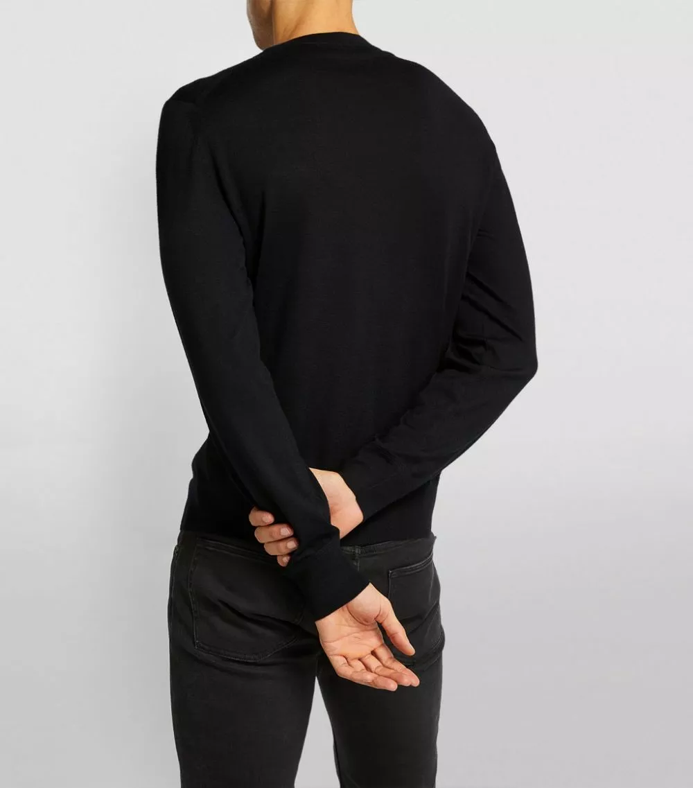 TOM FORD Cashmere-Silk Sweater 001 BLK SLD Jumpers 4 TOM FORD Cashmere-Silk Sweater 001 BLK SLD Jumpers - Image 4