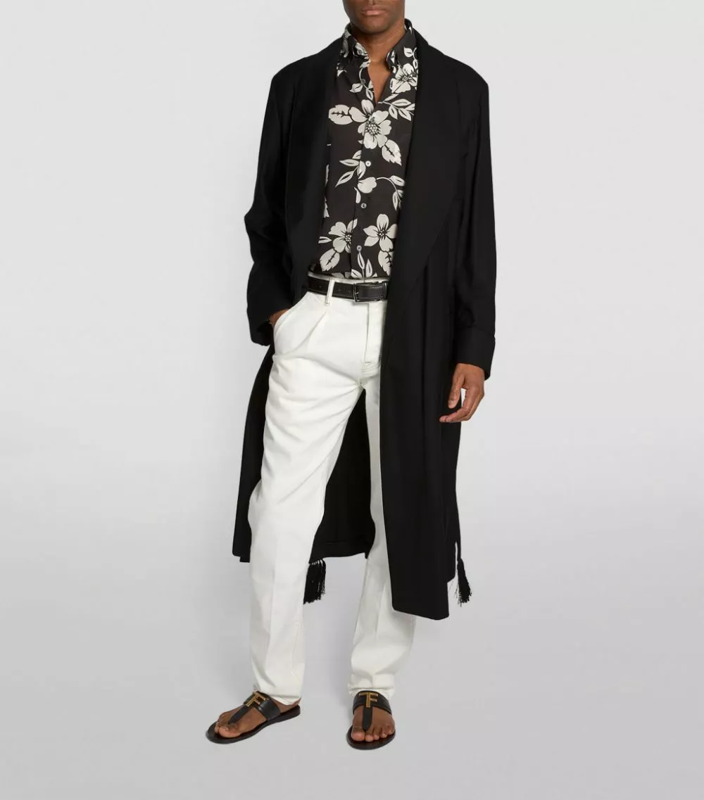 TOM FORD Cashmere Twill Robe 001 BLK SLD Dressing Gowns 2 TOM FORD Cashmere Twill Robe 001 BLK SLD Dressing Gowns - Image 2