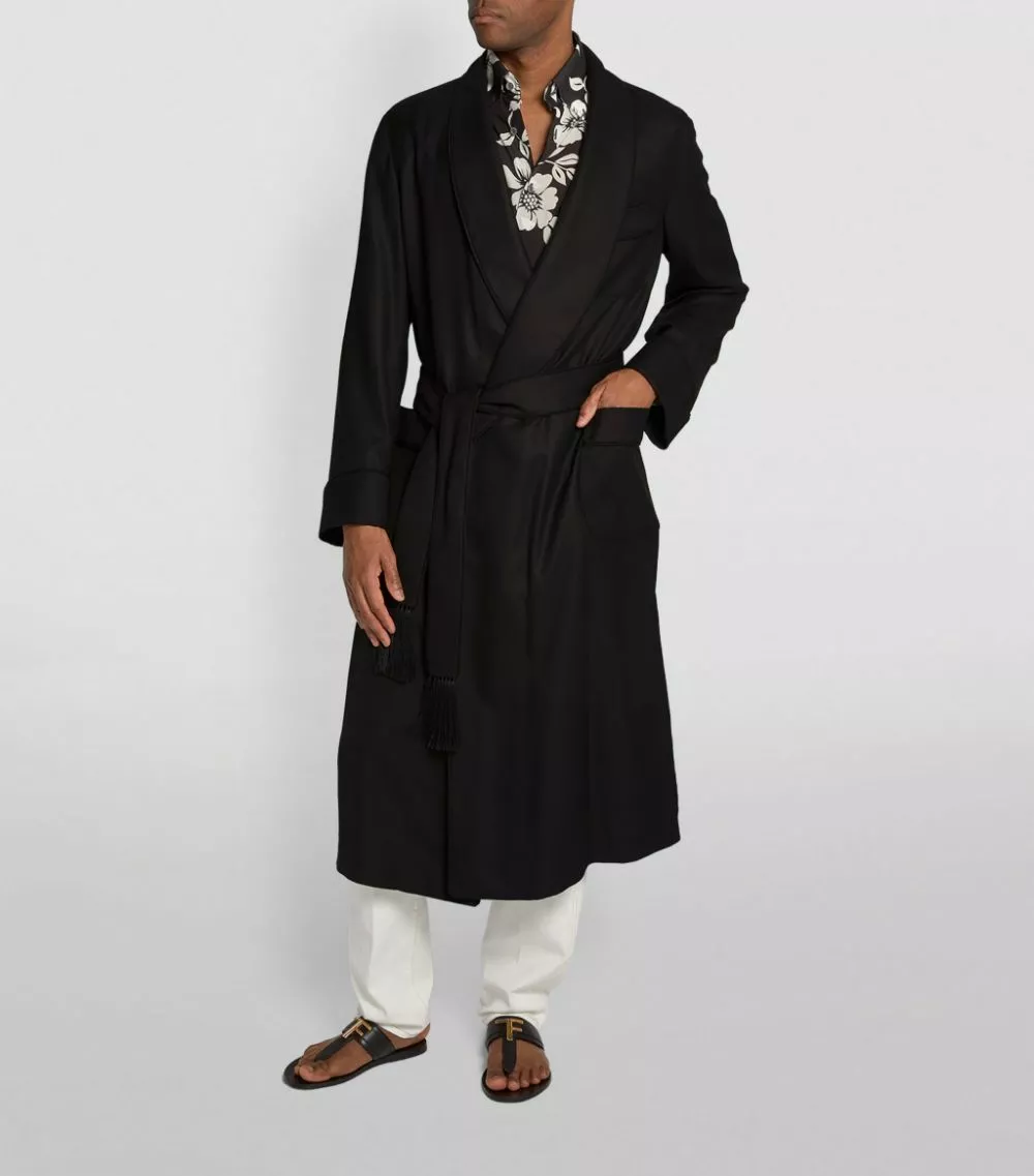 TOM FORD Cashmere Twill Robe 001 BLK SLD Dressing Gowns 3 TOM FORD Cashmere Twill Robe 001 BLK SLD Dressing Gowns - Image 3