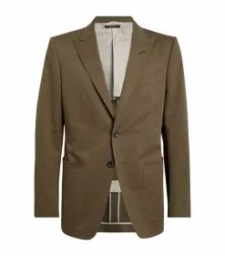 TOM FORD Cotton-Cashmere O'Connor Tailored Jacket 302 DK GRN SLD Blazers