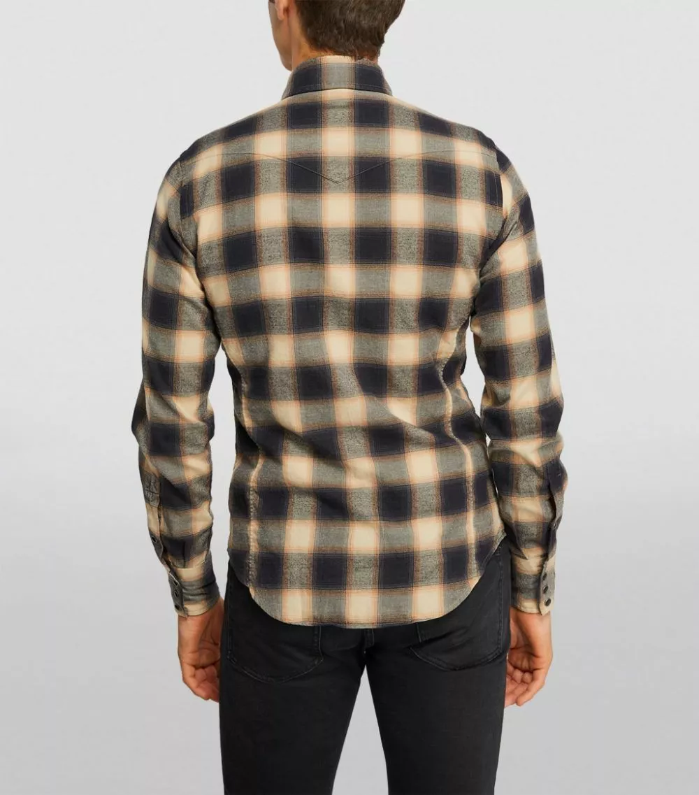 TOM FORD Cotton Check Shirt 266 MD BGE CK Casual Shirts 4 TOM FORD Cotton Check Shirt 266 MD BGE CK Casual Shirts - Image 4