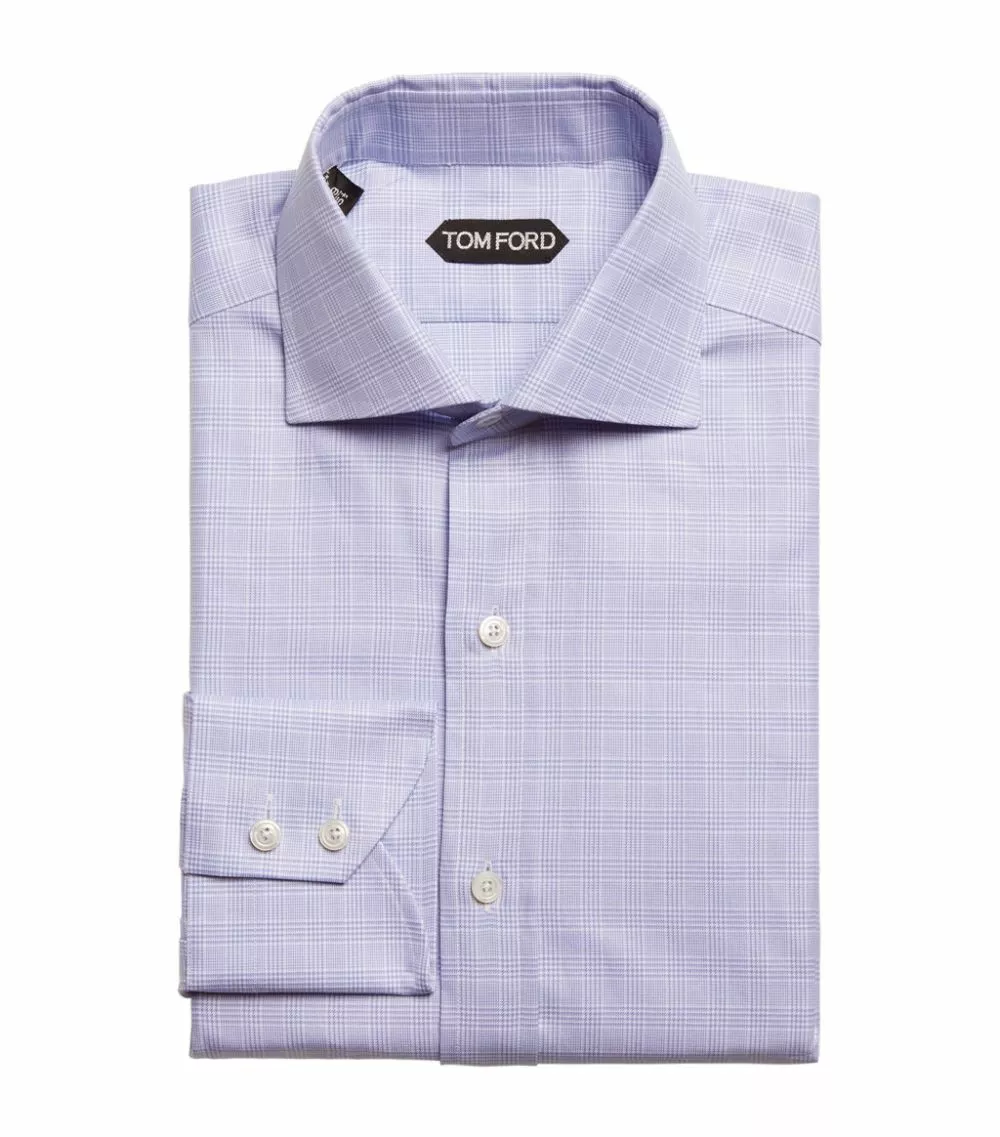 TOM FORD Cotton Check Slim-Fit Shirt 426 MD BLU CK Formal Shirts 1 TOM FORD Cotton Check Slim-Fit Shirt 426 MD BLU CK Formal Shirts