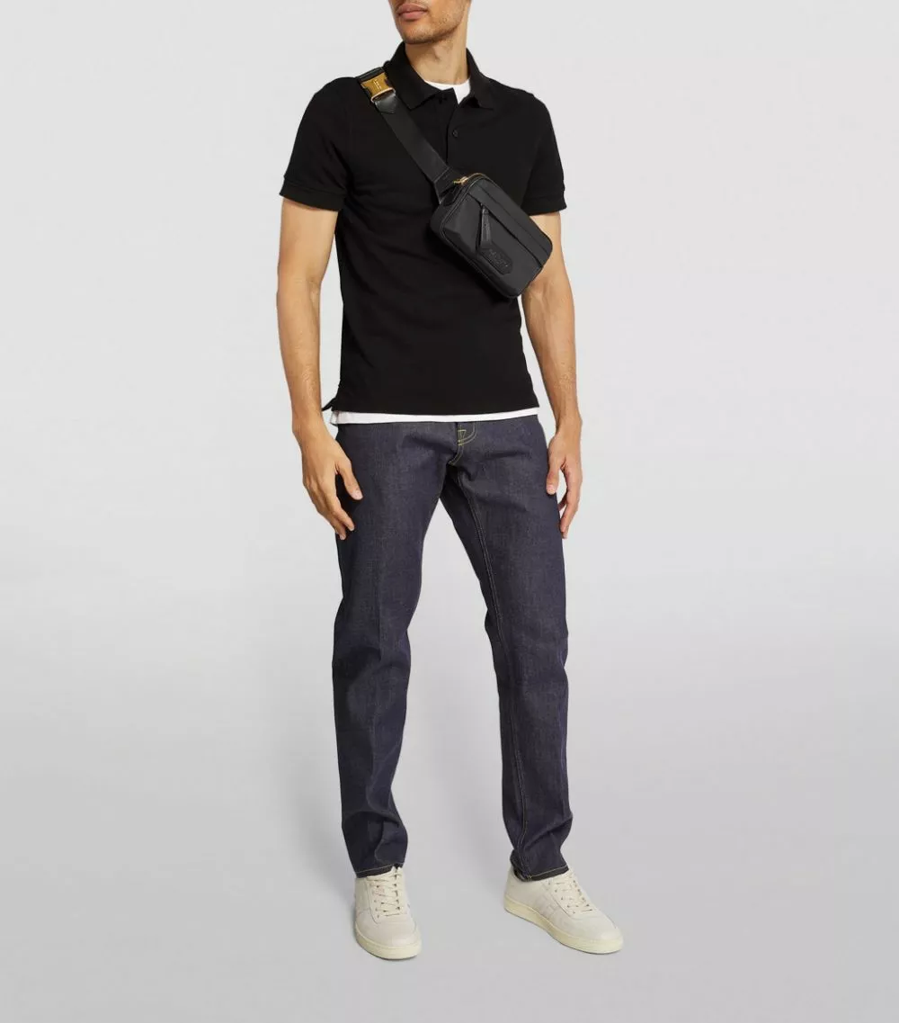 TOM FORD Cotton Piqué Polo Shirt 002 BLK Polo Shirts 2 TOM FORD Cotton Piqué Polo Shirt 002 BLK Polo Shirts - Image 2