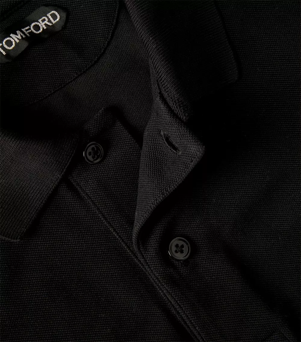 TOM FORD Cotton Piqué Polo Shirt 002 BLK Polo Shirts 5 TOM FORD Cotton Piqué Polo Shirt 002 BLK Polo Shirts - Image 5