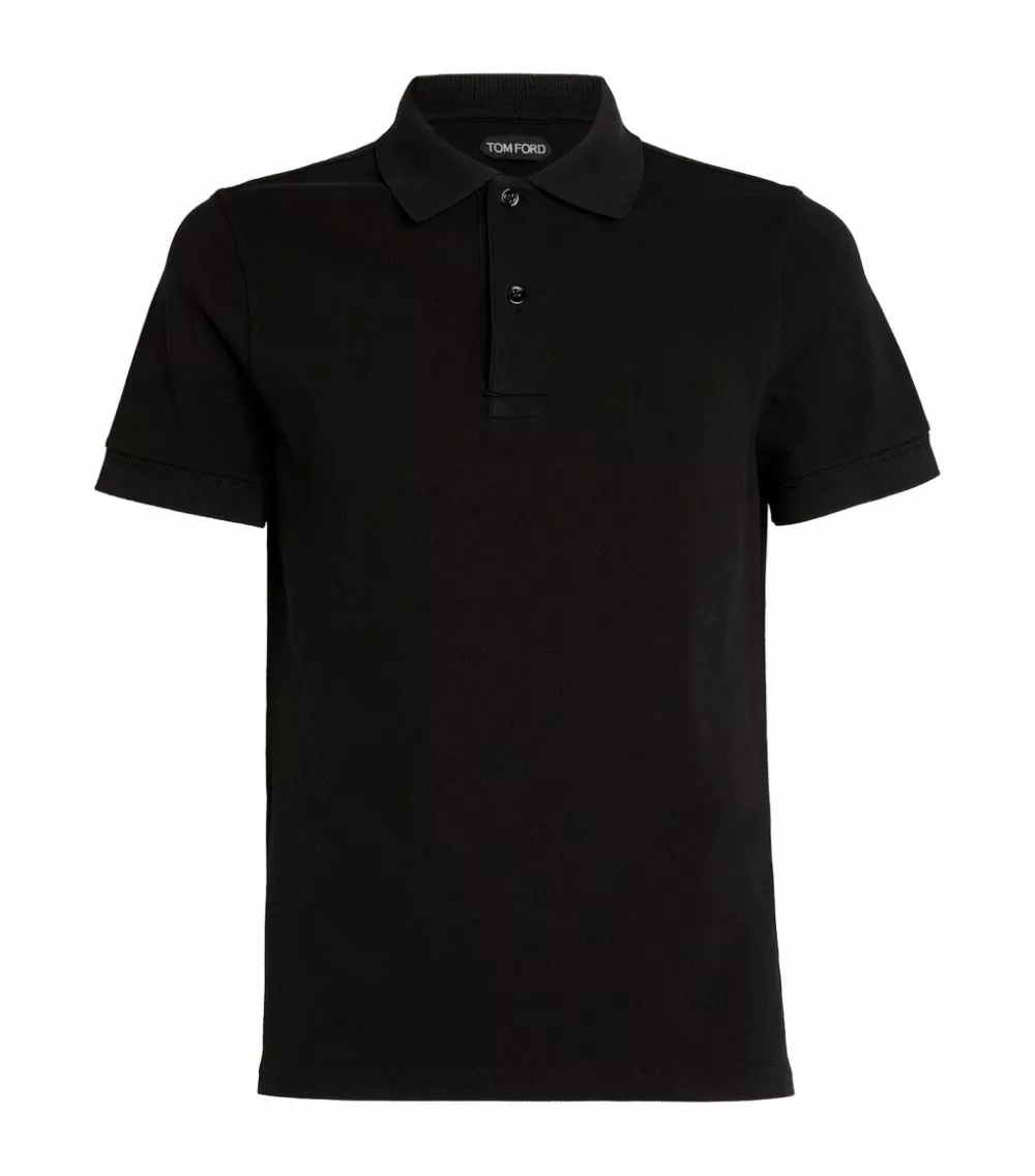 TOM FORD Cotton Piqué Polo Shirt 002 BLK Polo Shirts 1 TOM FORD Cotton Piqué Polo Shirt 002 BLK Polo Shirts