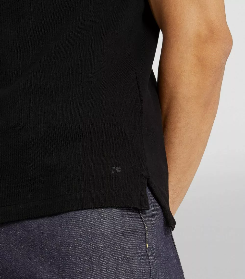 TOM FORD Cotton Piqué Polo Shirt 002 BLK Polo Shirts 6 TOM FORD Cotton Piqué Polo Shirt 002 BLK Polo Shirts - Image 6