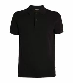 TOM FORD Cotton Polo Shirt 001 BLK SLD Polo Shirts