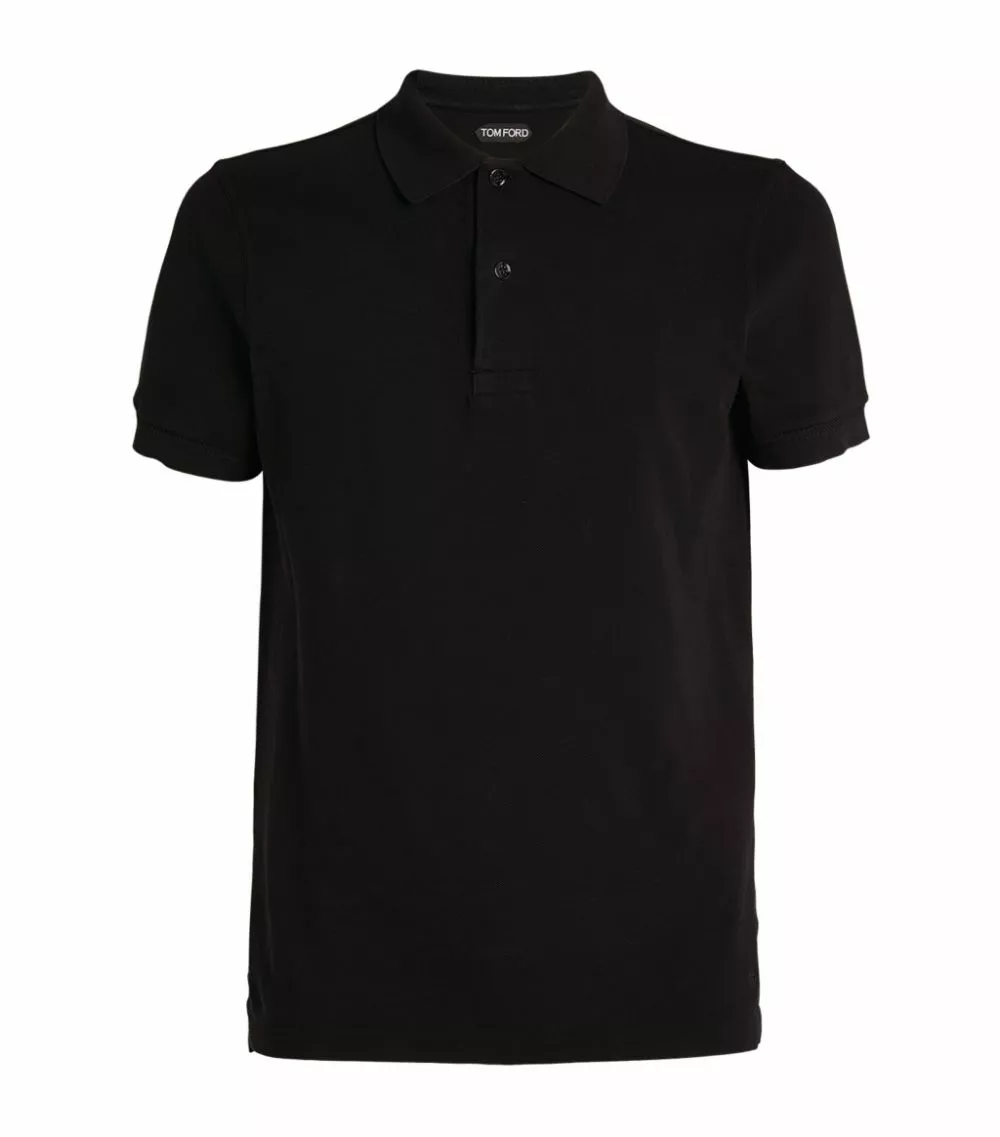 TOM FORD Cotton Polo Shirt 001 BLK SLD Polo Shirts 1 TOM FORD Cotton Polo Shirt 001 BLK SLD Polo Shirts