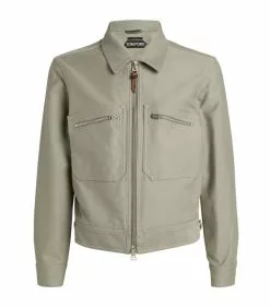 TOM FORD Cotton Zip-Up Jacket 022 DK GRY SLD Bomber Jackets