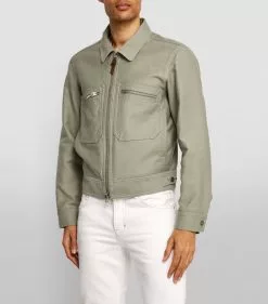 TOM FORD Cotton Zip-Up Jacket 022 DK GRY SLD Bomber Jackets -TOM FORD Shop tom ford cotton zip up jacket 17531570 36854831 1000