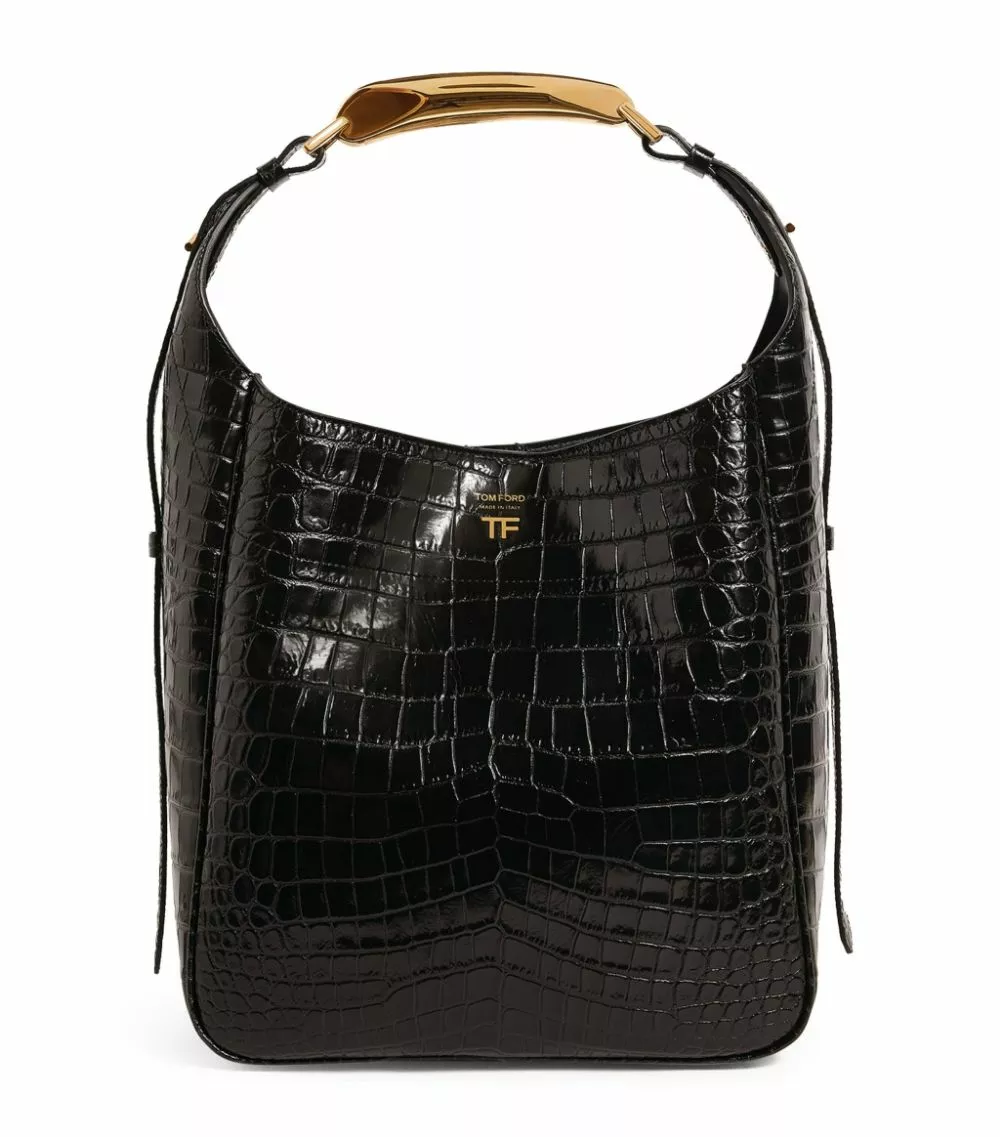 TOM FORD Croc-Embossed Shoulder Bag u9000 Shoulder Bags 1 TOM FORD Croc-Embossed Shoulder Bag u9000 Shoulder Bags