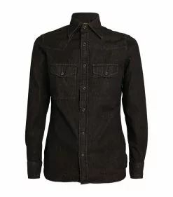 TOM FORD Denim Leisure Shirt 022 DK GRY SLD Casual Shirts