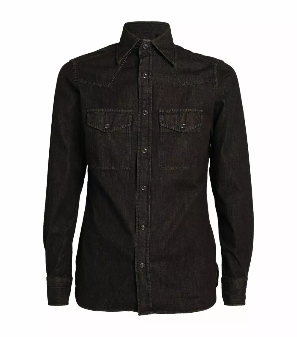 TOM FORD Denim Leisure Shirt 022 DK GRY SLD Casual Shirts 1 TOM FORD Denim Leisure Shirt 022 DK GRY SLD Casual Shirts