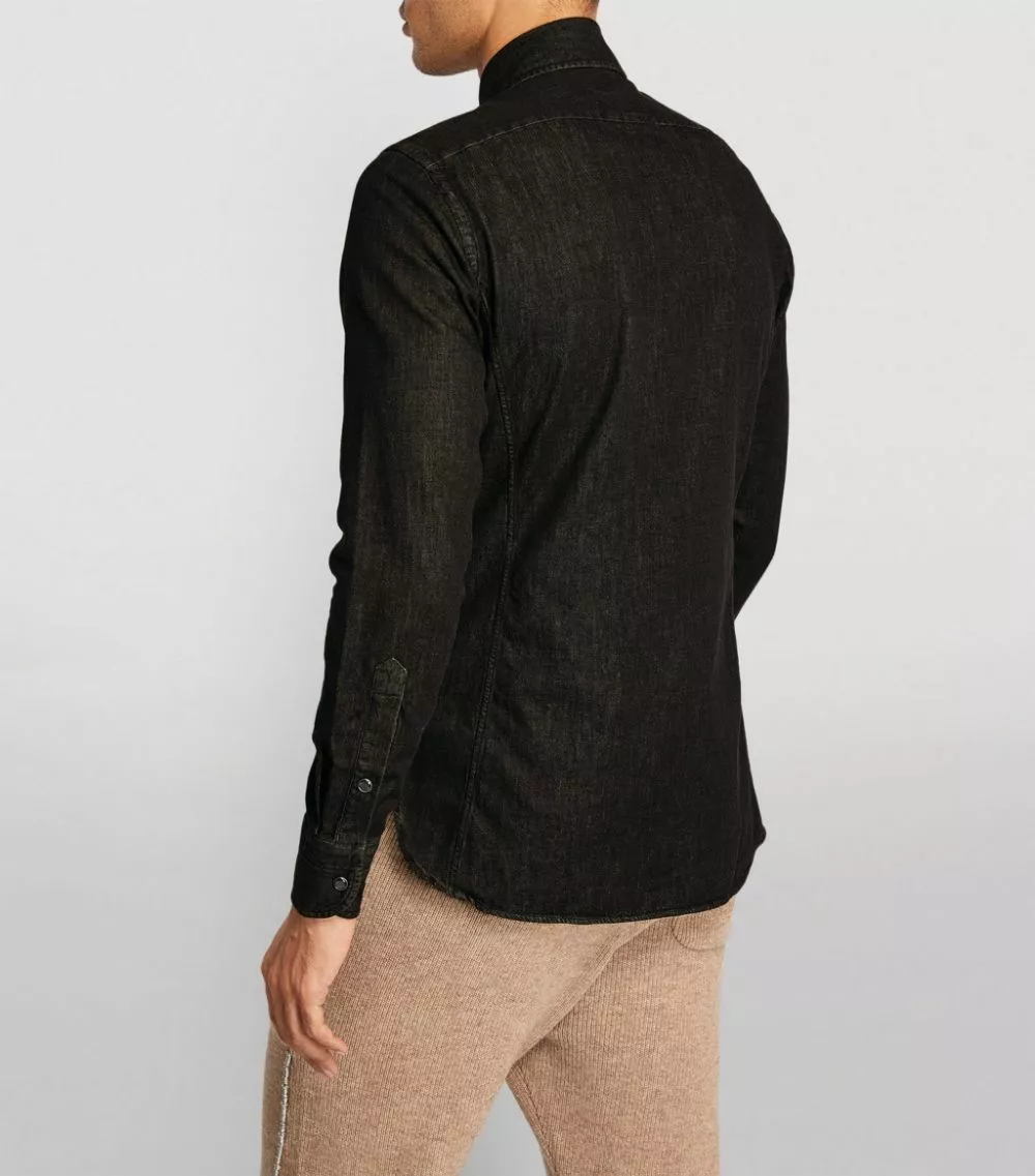 TOM FORD Denim Leisure Shirt 022 DK GRY SLD Casual Shirts 4 TOM FORD Denim Leisure Shirt 022 DK GRY SLD Casual Shirts - Image 4