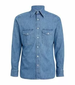 TOM FORD Denim Shirt 432 BR BLU SLD Casual Shirts