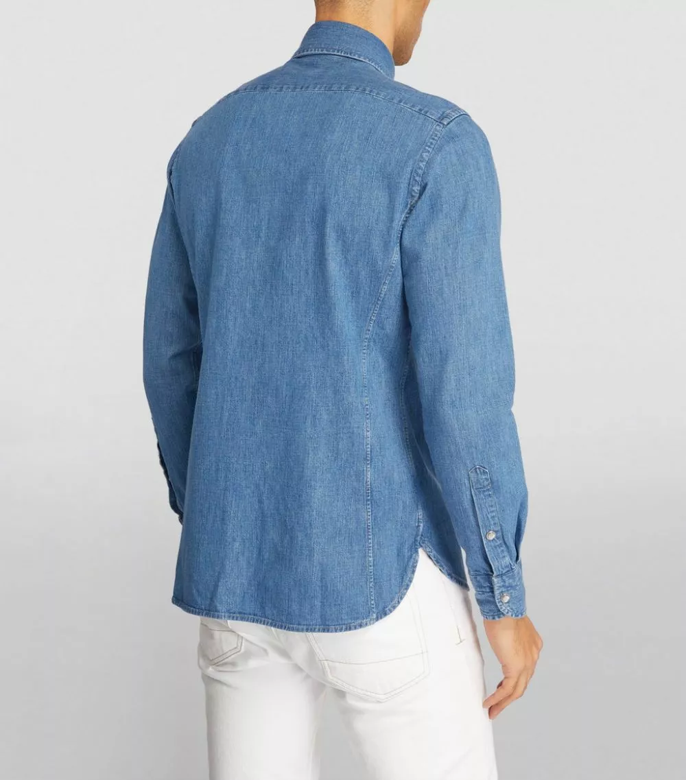 TOM FORD Denim Shirt 432 BR BLU SLD Casual Shirts 4 TOM FORD Denim Shirt 432 BR BLU SLD Casual Shirts - Image 4