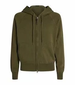 TOM FORD Garment-Dyed Hoodie 312 MD GRN SLD Hoodies