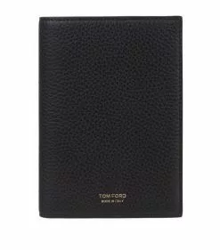 TOM FORD Grained Leather Passport Holder BLK BLK Wallets
