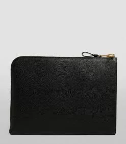 TOM FORD Large Leather Zipped Pouch BLKBLACK Pouches -TOM FORD Shop tom ford large leather zipped pouch 15096948 25649116 1000