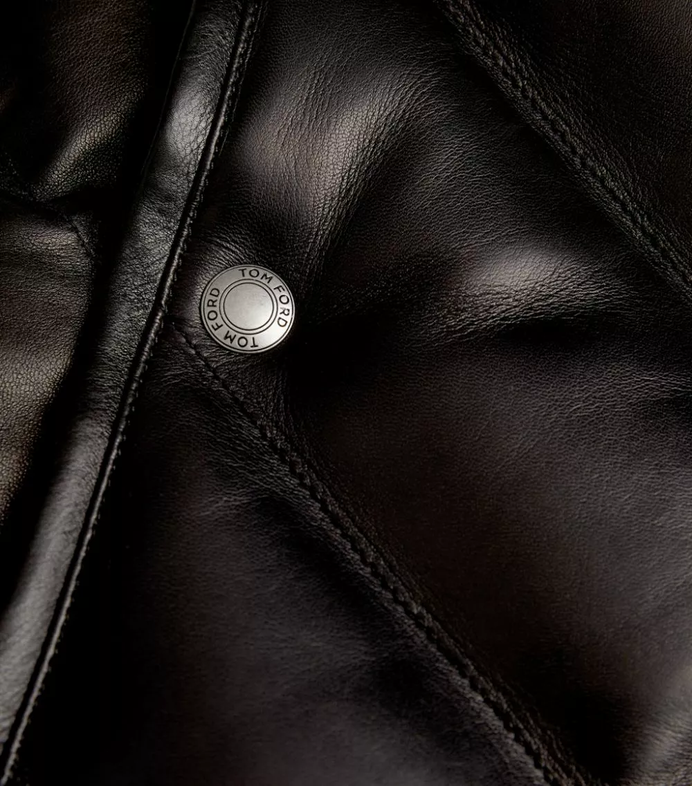 TOM FORD Leather Down-Filled Gilet 001 BLK SLD Gilets 5 TOM FORD Leather Down-Filled Gilet 001 BLK SLD Gilets - Image 5