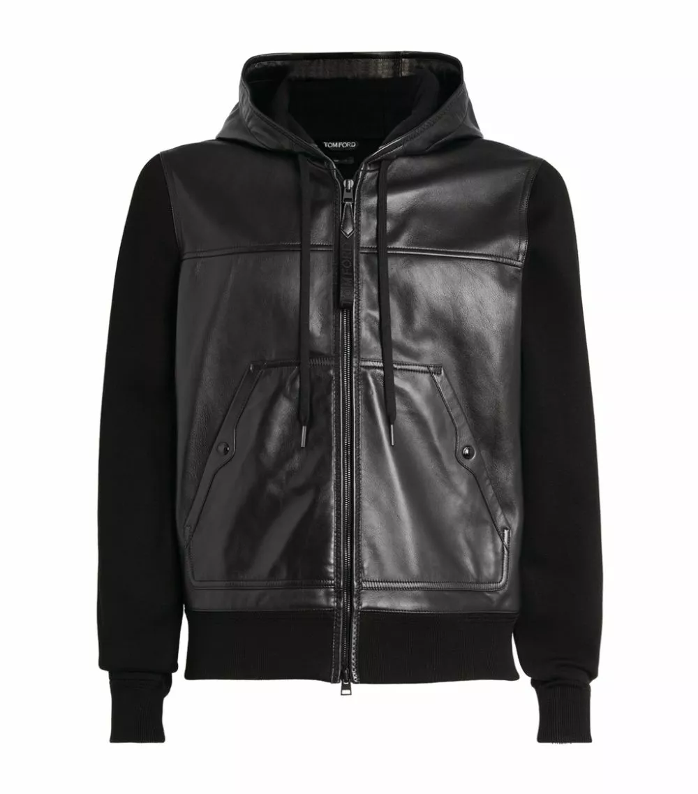 TOM FORD Leather-Panelled Jacket 001 BLK SLD Leather Jackets 1 TOM FORD Leather-Panelled Jacket 001 BLK SLD Leather Jackets