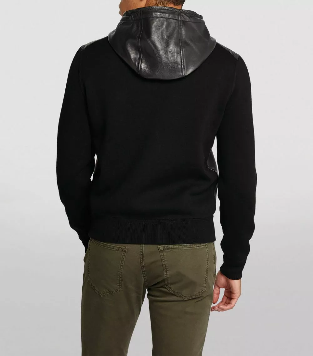 TOM FORD Leather-Panelled Jacket 001 BLK SLD Leather Jackets 4 TOM FORD Leather-Panelled Jacket 001 BLK SLD Leather Jackets - Image 4