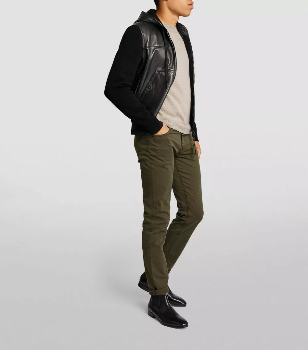 TOM FORD Leather-Panelled Jacket 001 BLK SLD Leather Jackets 2 TOM FORD Leather-Panelled Jacket 001 BLK SLD Leather Jackets - Image 2