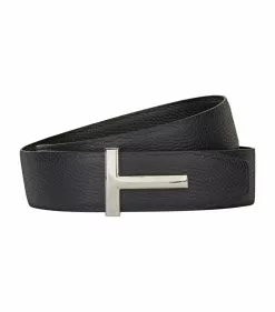 TOM FORD Leather Reversible Belt C5901 NVYBLK Belts