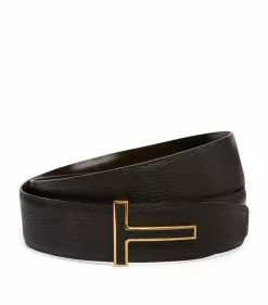 TOM FORD Leather T-Clasp Belt U7023BROWN Belts
