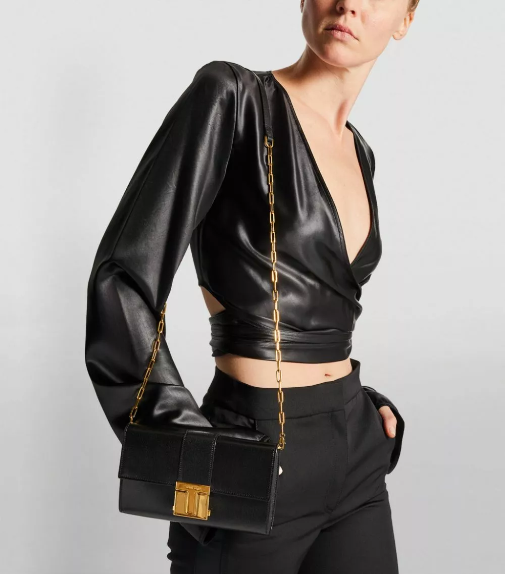 TOM FORD Leather T-Clasp Chain Shoulder Bag u9000 Shoulder Bags 2 TOM FORD Leather T-Clasp Chain Shoulder Bag u9000 Shoulder Bags - Image 2