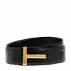 TOM FORD Lizard T-Clasp Belt BLK Belts