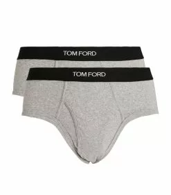 TOM FORD Logo Briefs (Pack of 2) 020LT GREY