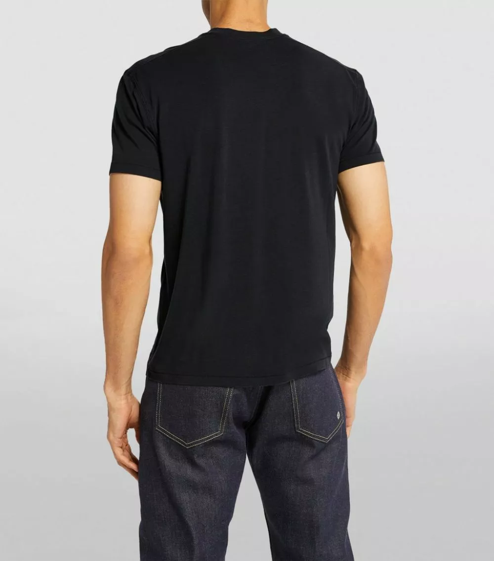 TOM FORD Lyocell-Cotton T-Shirt 001 BLK SLD Plain T-Shirts 4 TOM FORD Lyocell-Cotton T-Shirt 001 BLK SLD Plain T-Shirts - Image 4