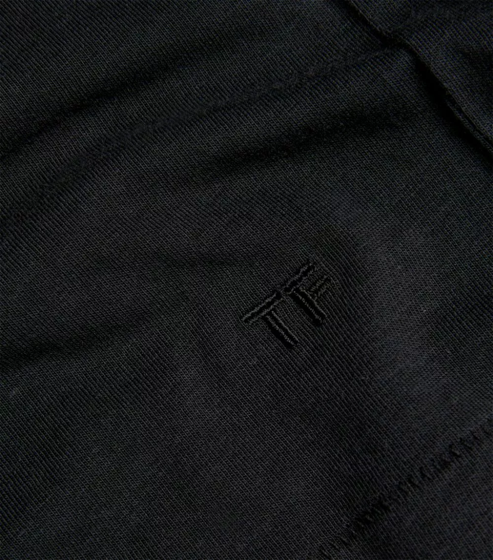 TOM FORD Lyocell-Cotton T-Shirt 001 BLK SLD Plain T-Shirts 5 TOM FORD Lyocell-Cotton T-Shirt 001 BLK SLD Plain T-Shirts - Image 5