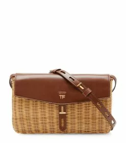 TOM FORD Medium Rattan T Twist Shoulder Bag C1703 Shoulder Bags