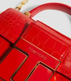 TOM FORD Mini Croc-Embossed Leather 001 Top-Handle Bag U3106 Top Handle Bags -TOM FORD Shop tom ford mini croc embossed leather 001 top handle bag 16792202 33096854 1000