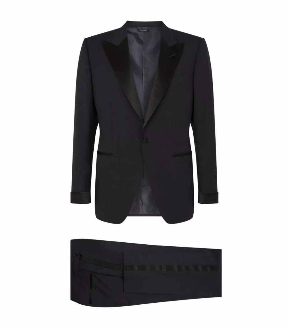 TOM FORD O'Connor Satin-Trim Two-Piece Tuxedo 412 NVY Tuxedos 1 TOM FORD O'Connor Satin-Trim Two-Piece Tuxedo 412 NVY Tuxedos
