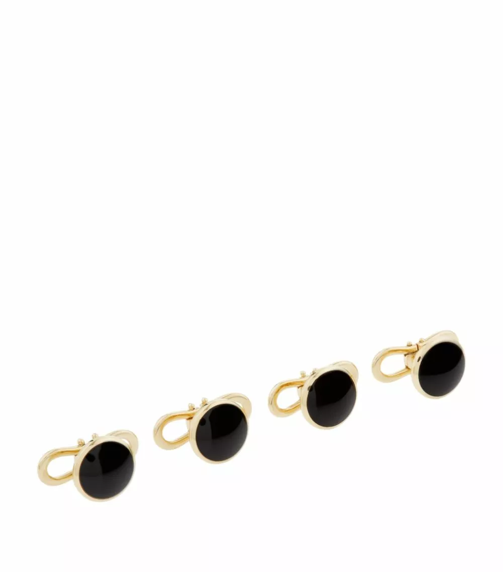 TOM FORD Onyx Stud Cufflinks YGK GOLD 1 TOM FORD Onyx Stud Cufflinks YGK GOLD