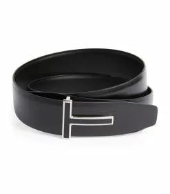 TOM FORD Polished Enamel and Leather Belt U9000BLACK Belts