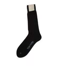 TOM FORD Ribbed Cashmere Socks 001 BLK SLD