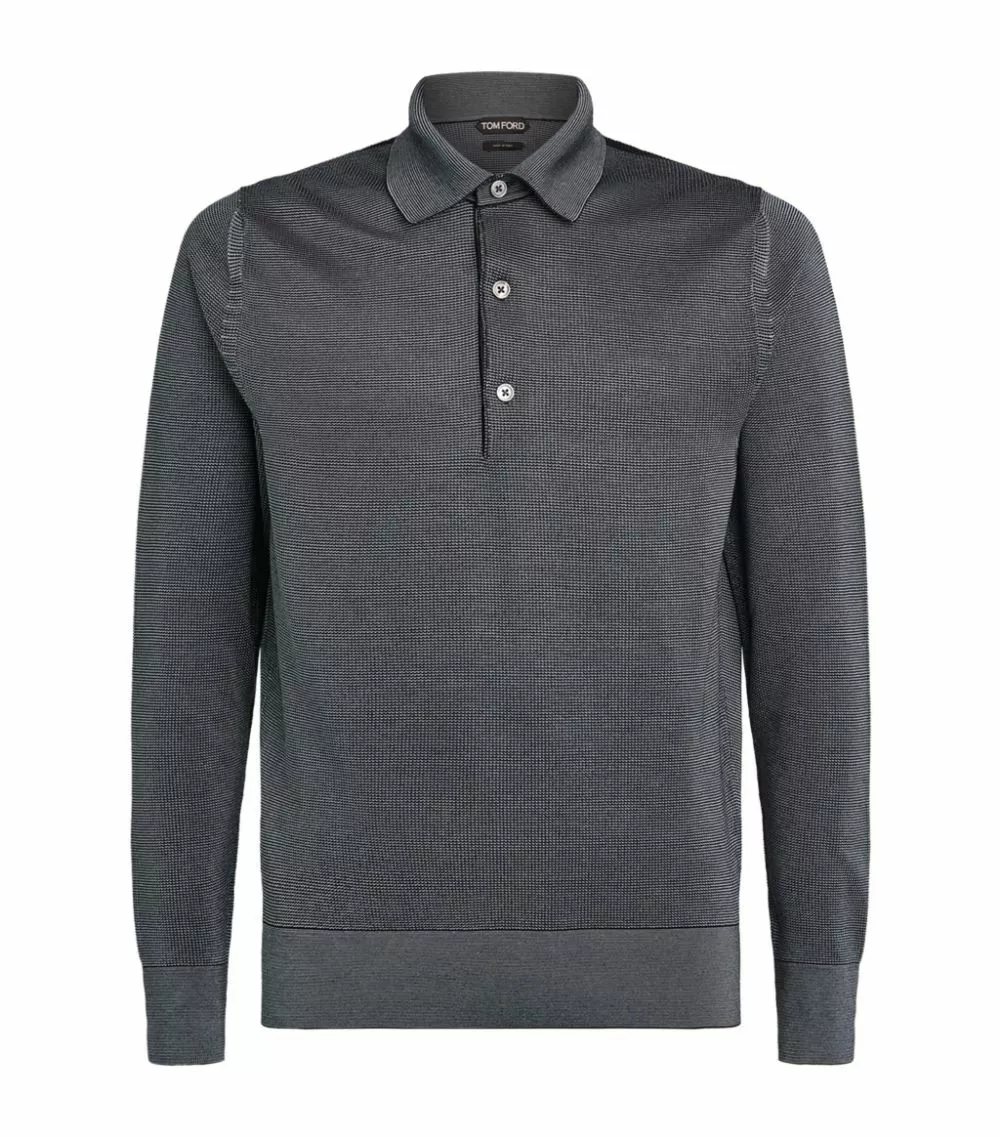 TOM FORD Silk-Cashmere Polo Shirt 402 DK BLU SLD Polo Shirts 1 TOM FORD Silk-Cashmere Polo Shirt 402 DK BLU SLD Polo Shirts