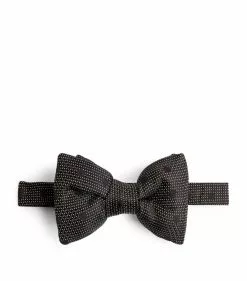 TOM FORD Silk Jacquard Bow Tie 008 BLK FAN Bow Ties