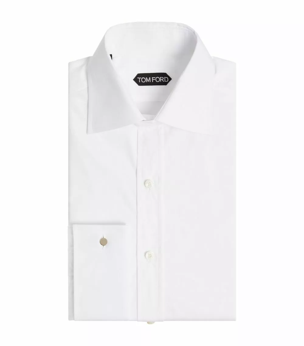 TOM FORD Slim-Fit French Cuff Shirt 100 WHT SLD Formal Shirts 1 TOM FORD Slim-Fit French Cuff Shirt 100 WHT SLD Formal Shirts
