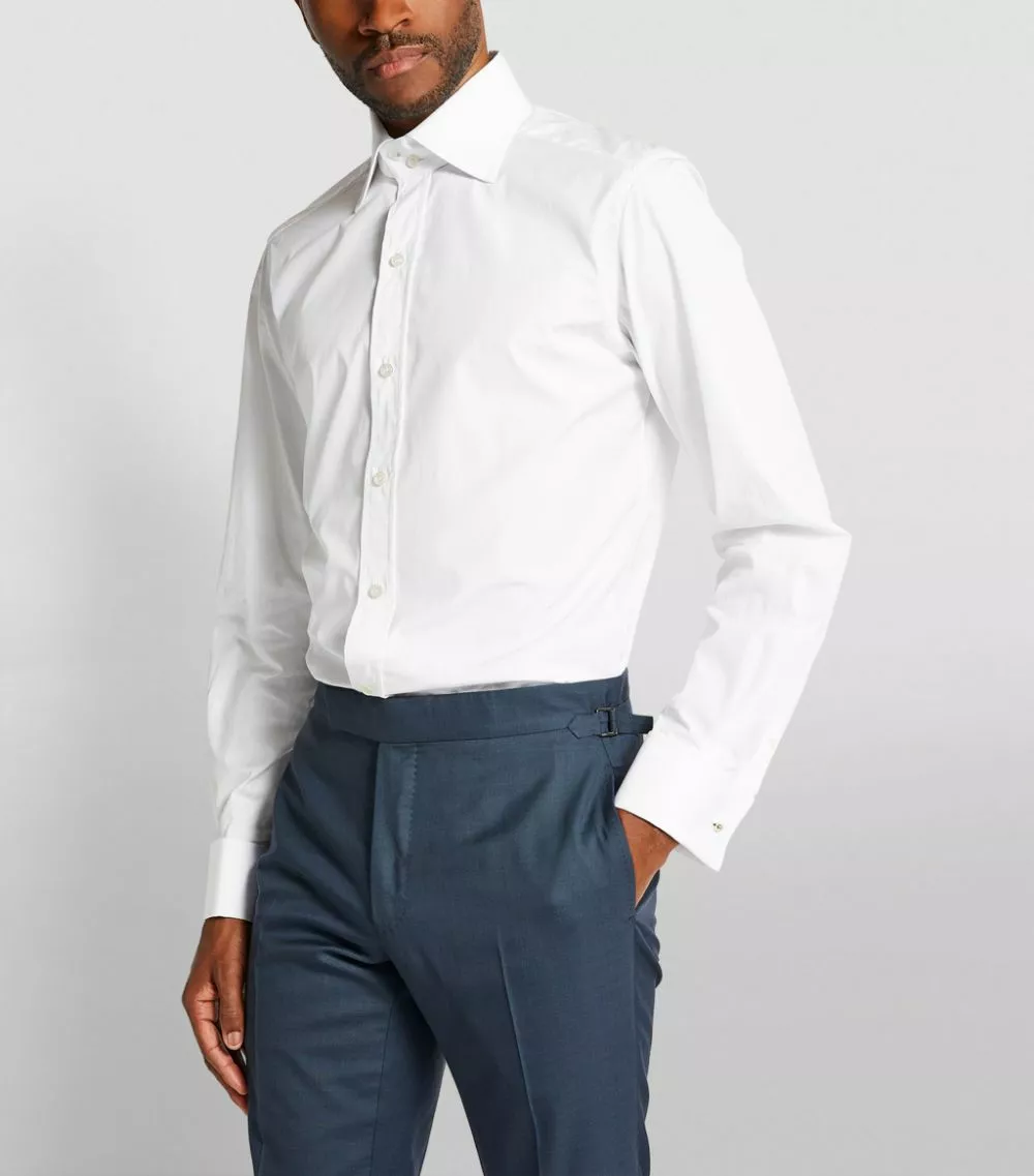 TOM FORD Slim-Fit French Cuff Shirt 100 WHT SLD Formal Shirts 5 TOM FORD Slim-Fit French Cuff Shirt 100 WHT SLD Formal Shirts - Image 5
