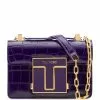 TOM FORD Small Croc-Embossed 001 Chain Shoulder Bag U6039 Shoulder Bags