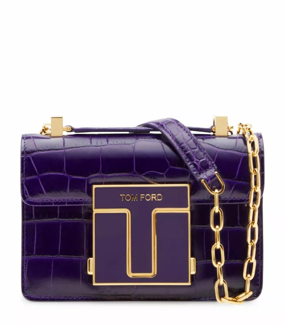 TOM FORD Small Croc-Embossed 001 Chain Shoulder Bag U6039 Shoulder Bags 1 TOM FORD Small Croc-Embossed 001 Chain Shoulder Bag U6039 Shoulder Bags